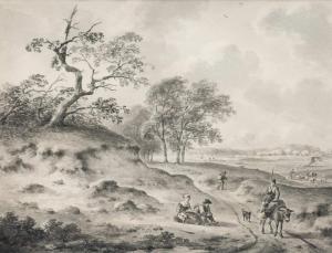 VERMEULEN Andries 1763-1814,Weids landschap met reizigers en schaapsherder,Venduehuis NL 2024-02-28