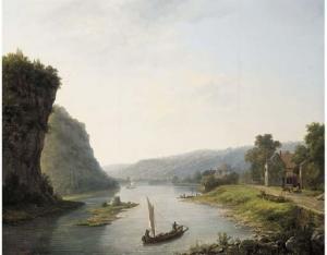 VERMEULEN Eugene 1800-1800,On the river by a Dutch town,1832,Christie's GB 2003-06-18