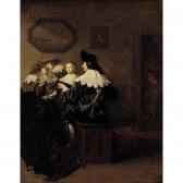 VERMEYEN Jan Cornelisz 1500-1559,AN INTERIOR WITH ELEGANT FIGURES PLAYING MUSIC,Sotheby's 2003-12-11