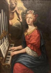 VERMIGLIO Giuseppe 1585-1635,Santa Cecilia che suona l'organo,Anglicana Aste IT 2024-02-09