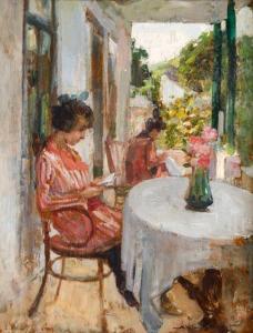 Vermont Nicolae 1886-1932,Reading (Little Zoe on the Veranda),1920,Artmark RO 2024-03-20