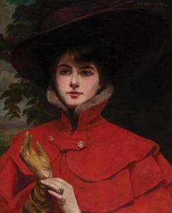 VERMORCKEN Frederic Marie 1860,Woman in Red,Barridoff Auctions US 2018-10-27