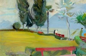 VERNA Germaine 1908-1975,Promenade at Muralto, Lake Lugano,1954,William Doyle US 2021-07-15