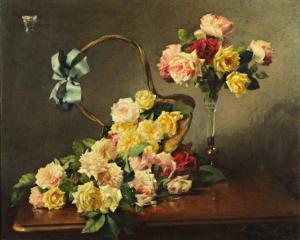 vernay eug 1800-1800,Vase de roses et jetée de roses,1893,Deburaux & Associ FR 2010-04-25