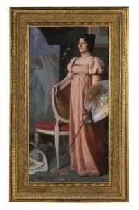 VERNAZZA Angelo 1869-1937,Ritratto della moglie che dipinge,Wannenes Art Auctions IT 2021-06-14