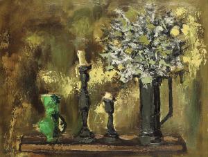VERNER 1900-1900,Nature morte au bouquet de Lilas, pichet d\’étain,,1966,Tajan FR 2019-07-11