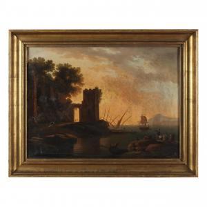 VERNET Claude Joseph 1714-1789,A Southern Port at Sunset,Leland Little US 2024-01-18