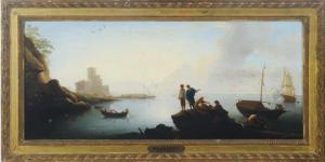 VERNET Claude Joseph 1714-1789,Fisherman resting on the rocks by the bay,Christie's GB 2009-02-10