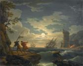 VERNET Claude Joseph 1714-1789,Fishermen on a stormy coast in the moonlight - E,1789,Galerie Koller 2008-09-15