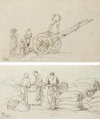 VERNET Claude Joseph,Four men loading a wagon; and Three men filling sa,Christie's 2007-12-05