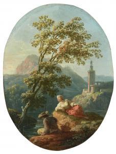 VERNET Claude Joseph 1714-1789,TWO FIGURES RESTING BY A RIVER,Sotheby's GB 2018-05-02