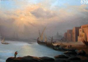 VERNET G 1800-1800,Marina con barche e personaggi,Eurantico IT 2010-10-15