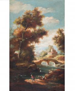 VERNET Jean Antoine 1716-1775,Viandante con asino al fiume,Blindarte IT 2019-05-22