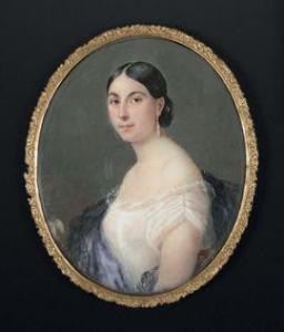 VERNET Jules 1792-1843,Portrait de jeune femme,Binoche et Giquello FR 2021-06-25