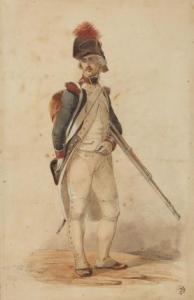 VERNIER ch 1800-1800,Portrait de fantassin,1840,Artcurial | Briest - Poulain - F. Tajan 2014-04-07