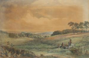 VERNON Ellen 1831-1902,landscape with rolling hills and figures to foregr,Ewbank Auctions 2023-03-23