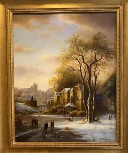 VERNON Ellen 1831-1902,Winter Scene with Figures,Charterhouse GB 2021-10-07