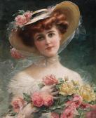 VERNON Emile 1872-1919,La belle aux fleurs,Christie's GB 1999-10-21