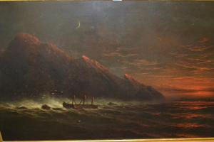 VERNON H.W,moonlit coastal scene with shipwreck,Lawrences of Bletchingley GB 2017-07-18