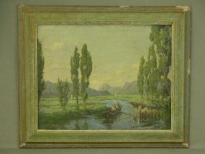 VERNON LOVEGROVE A 1900-1900,Italian landscape with rowing boat,1956,Peter Francis GB 2011-07-19