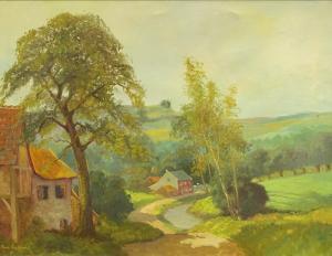 VERPLAK Toon 1901-1966,Country lane with cottages,Golding Young & Co. GB 2020-10-28