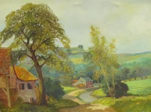 VERPLAK Toon 1901-1966,Country lane with cottages,Golding Young & Co. GB 2020-06-17