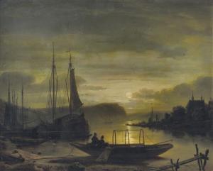 VERREYT Jacob Johann 1807-1872,Marina al chiaro di luna,Meeting Art IT 2015-04-25