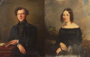 VERREYT Jacob Johann 1807-1872,Paar Bildnisse der Eheleute Fritz,1843,Von Zengen DE 2017-09-08