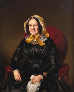 VERREYT Jacob Johann,Portrait of a widow sitting in a recliner, probabl,1849,Nagel 2022-11-16