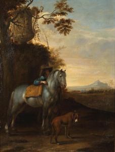 VERSCHURING Hendrick I,An Italianate landscape with a hunter, horse and d,Bonhams 2023-09-13