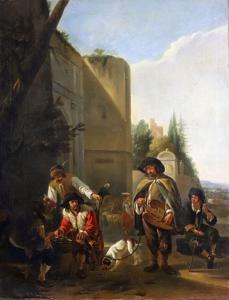 VERSCHURING Hendrick I 1627-1690,Les joueurs de vielle,Bayeux Encheres FR 2024-04-01