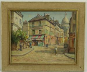 VERSTEEG Leonard Pieter 1901-1992,Straatbeeld in Rue des Norvins, Parijs,1957,Venduehuis 2018-02-21