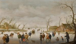 VERSTRAELEN ANTHONIE,Winter landscape with elegant figures playing kolf,Sotheby's 2022-07-06