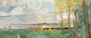 VERSTRAETEN Edmond 1870-1956,Cows at Dusk,1950,De Vuyst BE 2023-10-21