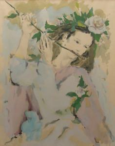 VERTHES Marcel 1895-1961,The Girl with Flowrs,Alis Auction RO 2008-07-06