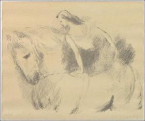 VERTHES Marcel 1895-1961,WOMAN AND HERHORSE,Susanin's US 2009-11-21