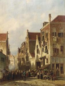 VERTIN Petrus Gerardus 1819-1893,A busy market street,1868,Christie's GB 2003-04-29