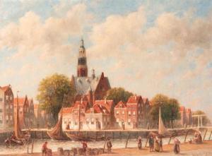 VERTIN Petrus Gerardus,A view of the Schans, Maassluis, with the Grote Ke,Christie's 1999-01-19