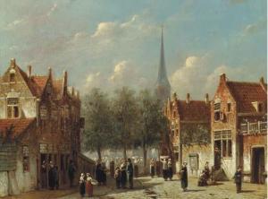 VERTIN Petrus Gerardus 1819-1893,Townsfolk in a sunlit street,Christie's GB 2004-02-03
