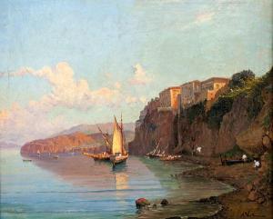 VERTUNNI Achille 1826-1897,Veduta di Sorrento dal mare,Casa d'Aste Arcadia IT 2024-04-18