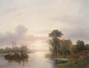 VERVEER Salomon Leonardus 1813-1876,The ferry crossing,1848,Christie's GB 2005-10-25