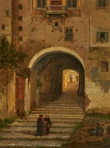 VERVLOET Frans 1795-1872,Stairs at San Pietro in Vincoli, Rome,1822,Van Ham DE 2023-05-15