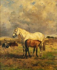 VERWEE Alfred Jacques 1838-1895,Horses in a Seaside Pasture,William Doyle US 2021-11-09