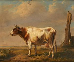 VERWEE Louis Pierre 1807-1877,Vache sur fond de paysage,Horta BE 2014-11-17