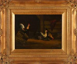 VERWEY A,Chickens in stable,1900,Twents Veilinghuis NL 2020-01-10