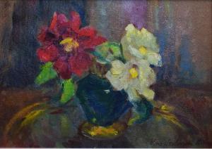 VESLOVSCHI NITESCU Vera 1901-1974,Vase with flowers,GoldArt RO 2017-10-26