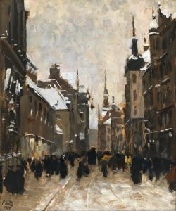 VETTER Charles Guy 1858-1936,A Munich Street Scene,1904,Palais Dorotheum AT 2022-12-12