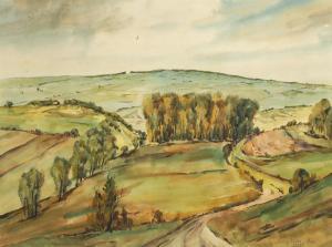 Vetter Franz 1886-1967,Hügelige Landschaft,1955,Wendl DE 2018-10-25