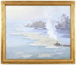 VEZIN Charles 1858-1942,New York Harbor,Brunk Auctions US 2024-01-11