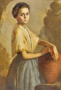 VIANA J.A 1800-1900,Jeune fille à la cruche,Aguttes FR 2010-05-20